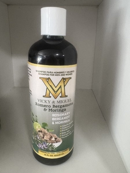 Shampoo Herbal Romero, Bergamota & Moringa – 16 oz | Vicky & Miguel