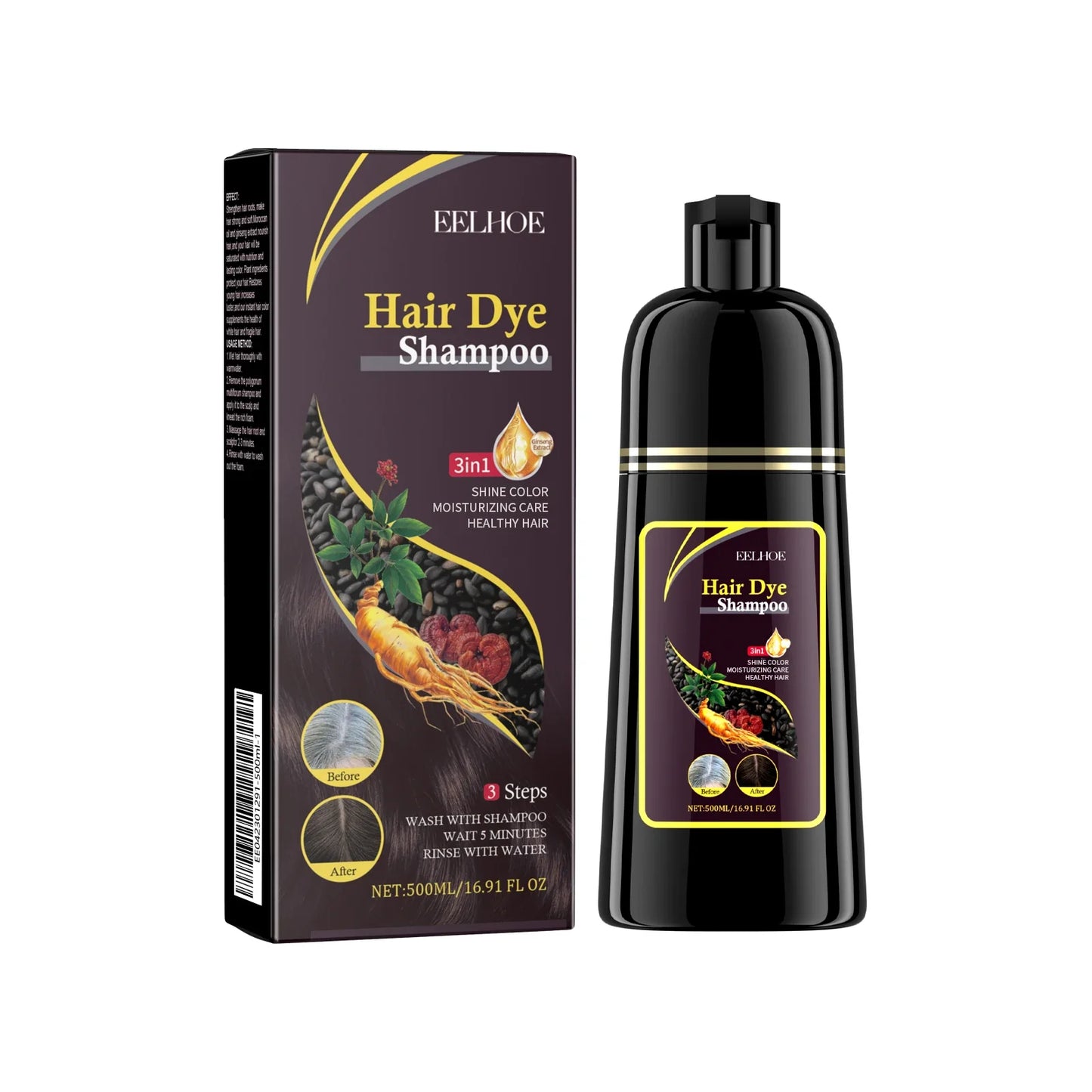 EELHOE Brown Hair Dyeing Shampoo