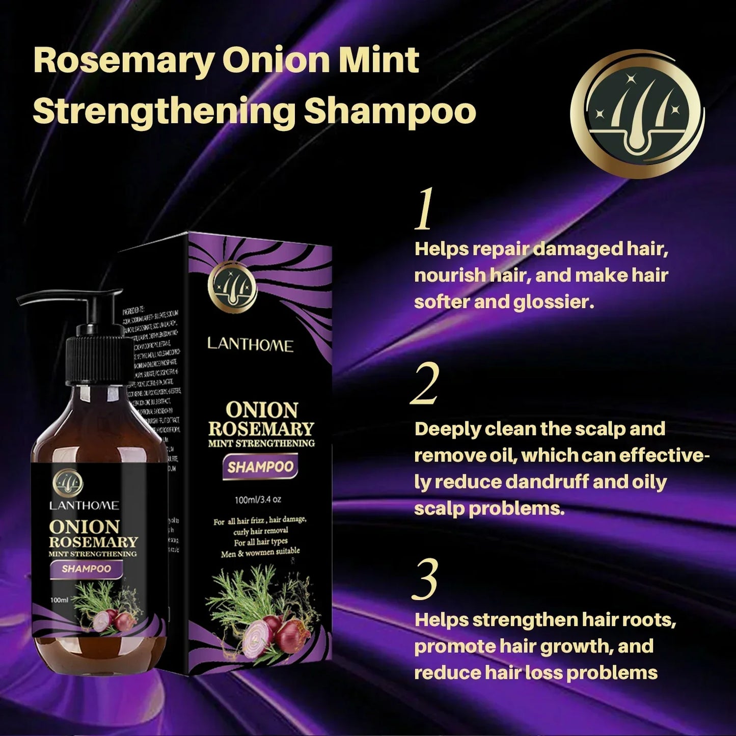 Hair Growth Thickening Shampoo with Rosemary Onion